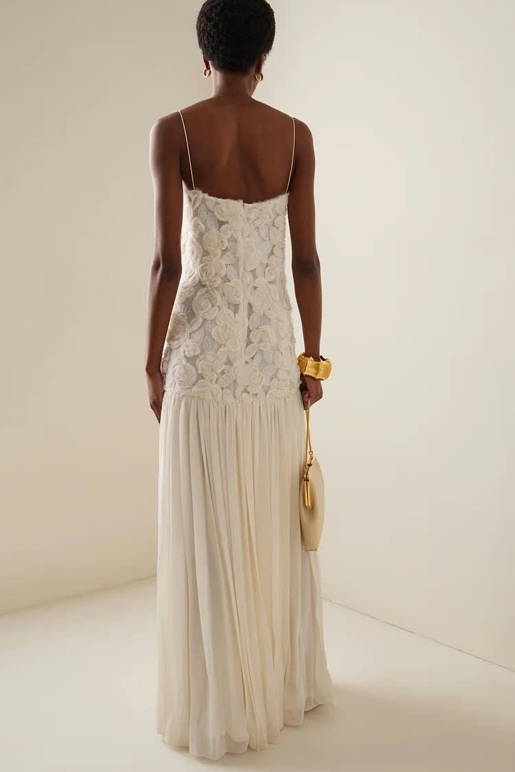 Aurelina™ Petal Whisper Chiffon Gown
