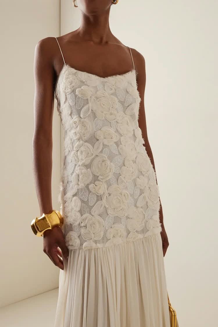 Aurelina™ Petal Whisper Chiffon Gown