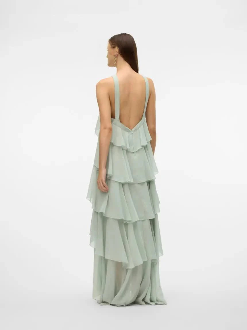 Summer Ruffle Flower Maxi Dress