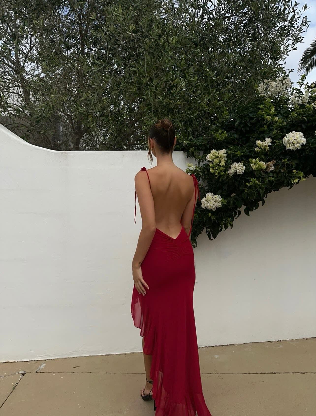 Crimson Maxi Dress RED