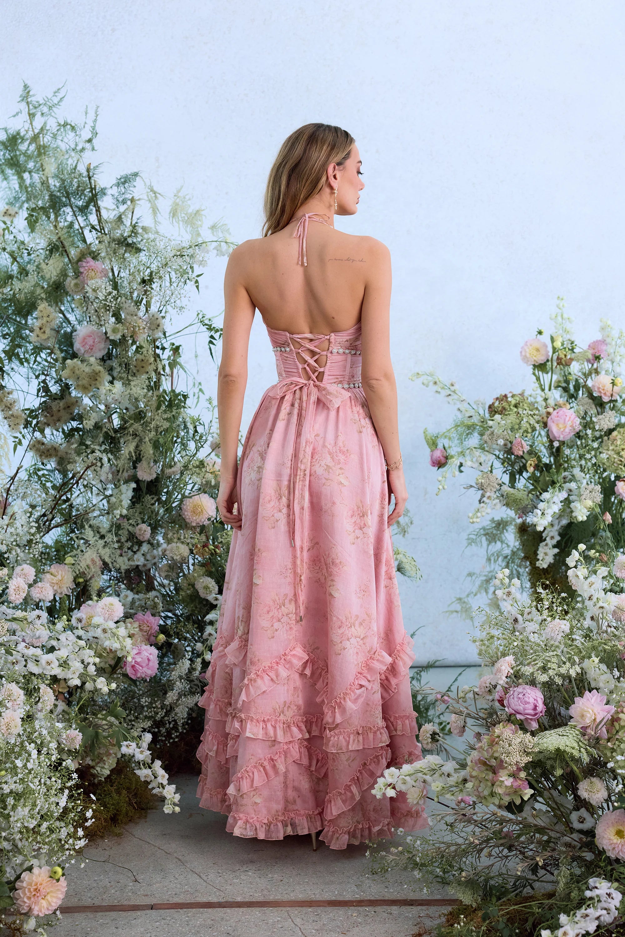 Scarlette™ – Light Pink Tapestry Rose Dress