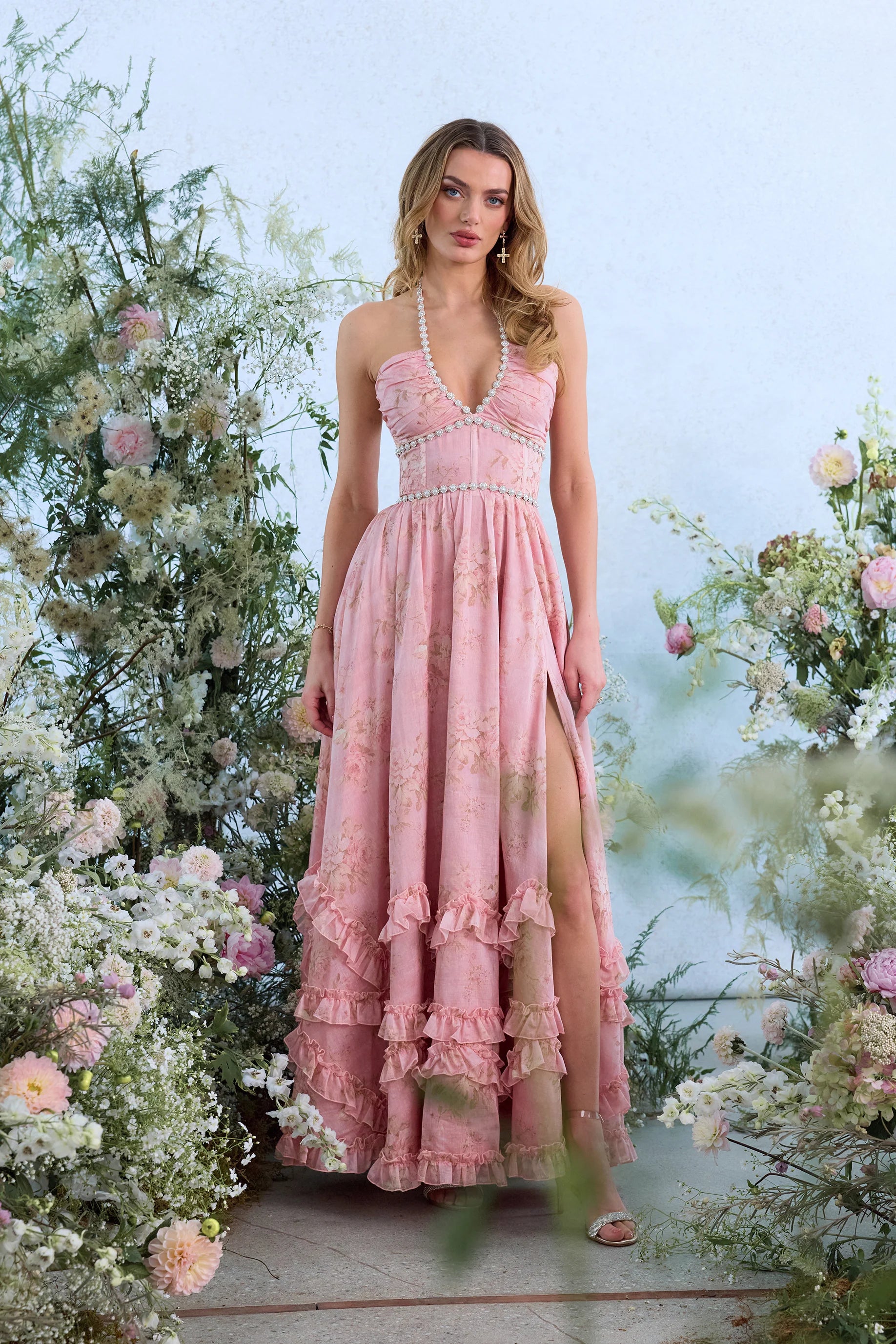 Scarlette™ – Light Pink Tapestry Rose Dress