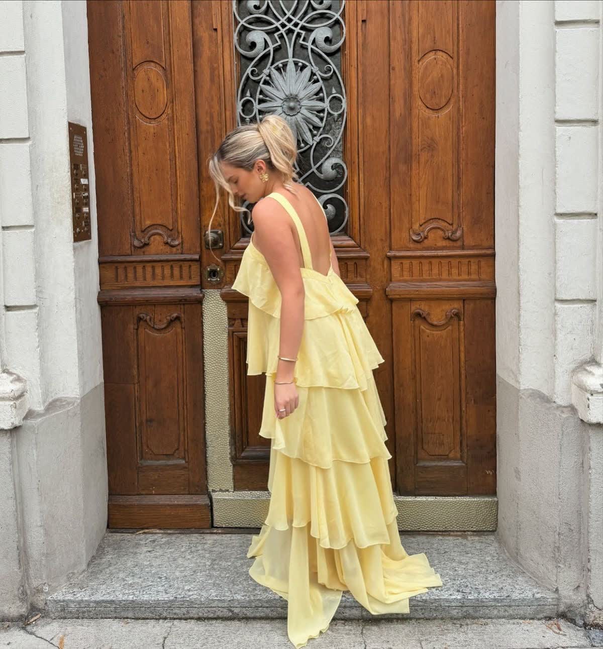 Summer Ruffle Flower Maxi Dress
