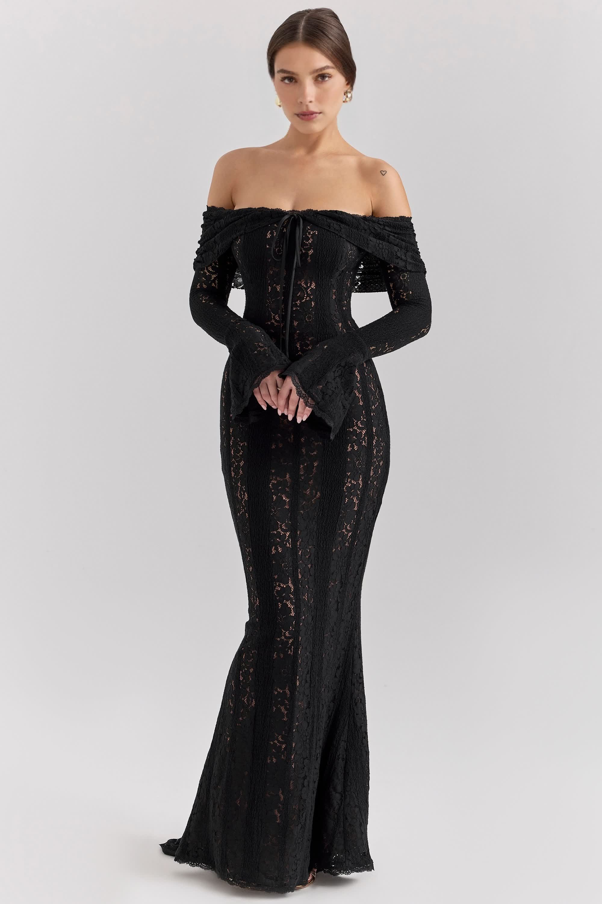 Celestia™ Off-Shoulder Lace Maxi Dress