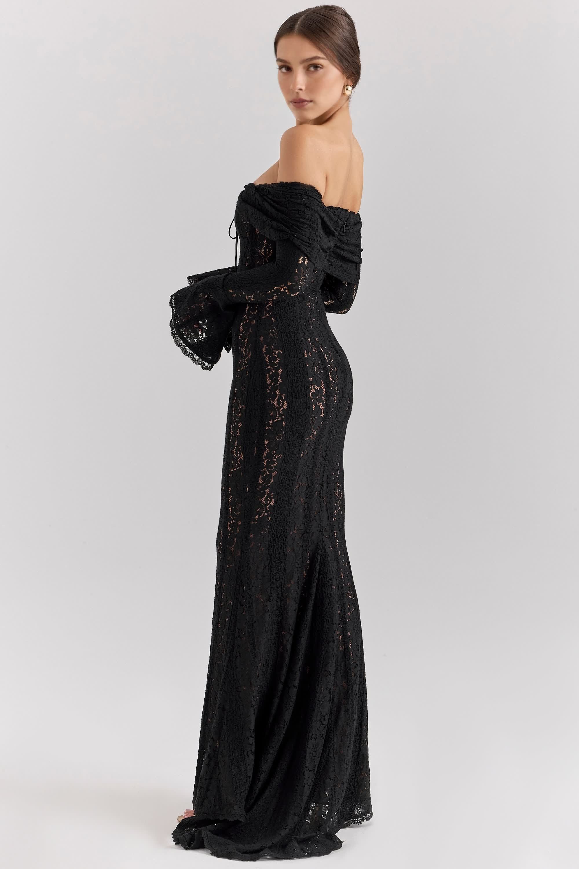 Celestia™ Off-Shoulder Lace Maxi Dress