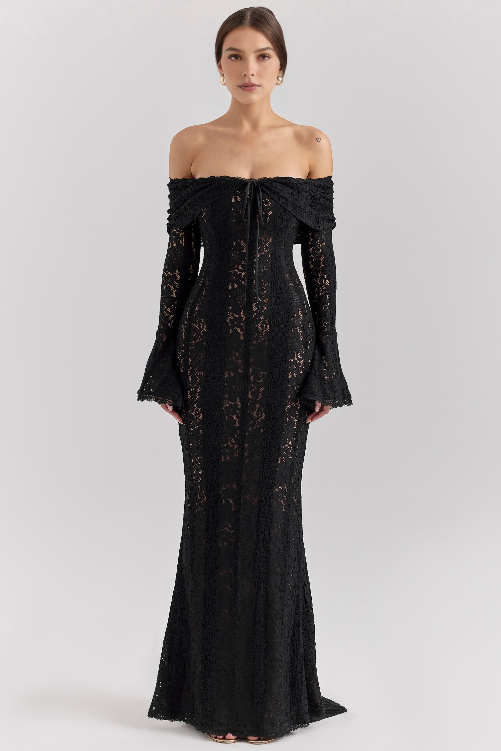 Celestia™ Off-Shoulder Lace Maxi Dress