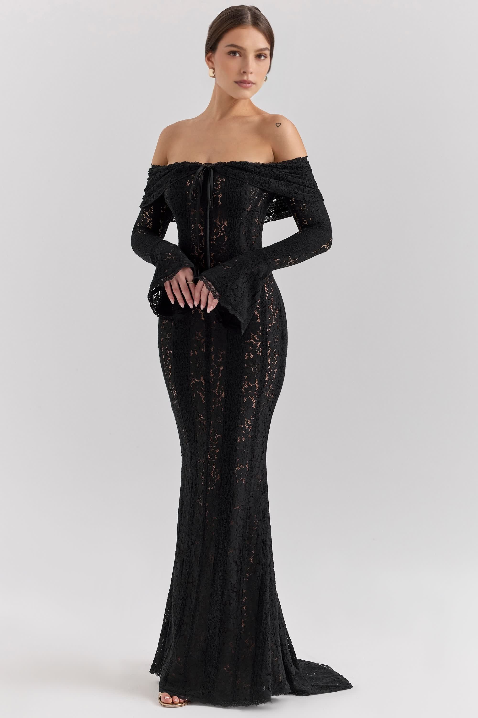 Celestia™ Off-Shoulder Lace Maxi Dress