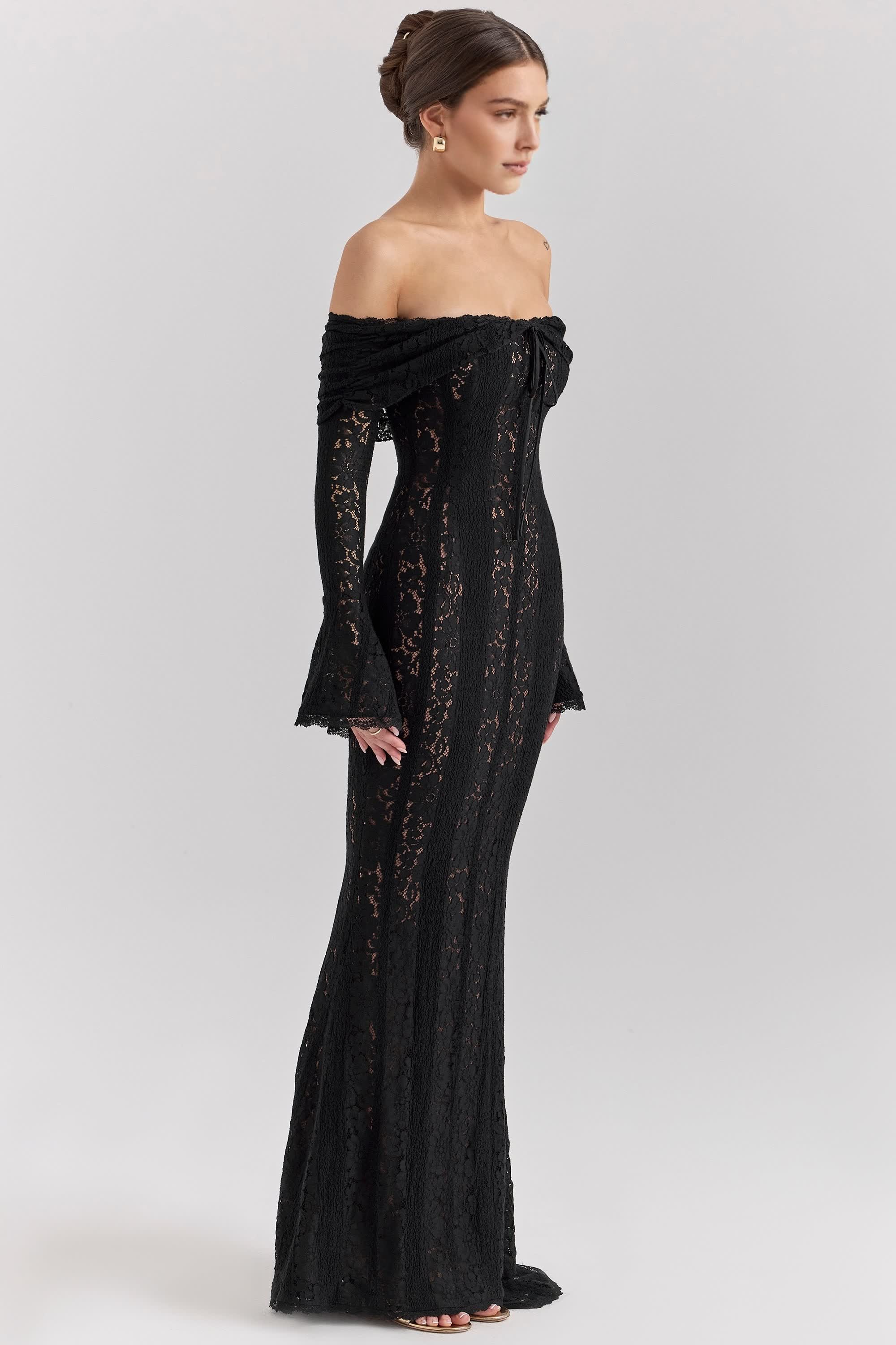 Celestia™ Off-Shoulder Lace Maxi Dress