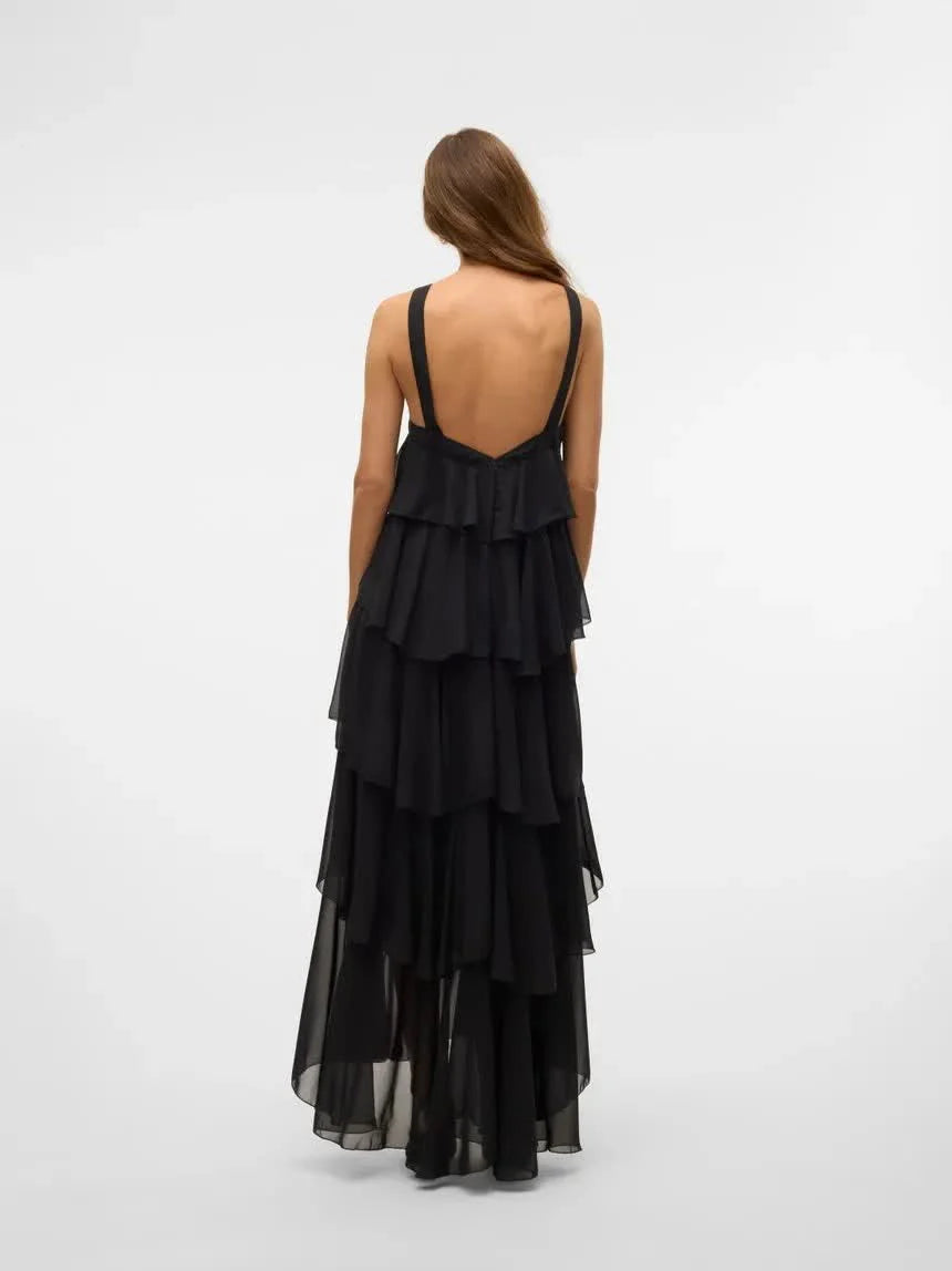 Summer Ruffle Flower Maxi Dress