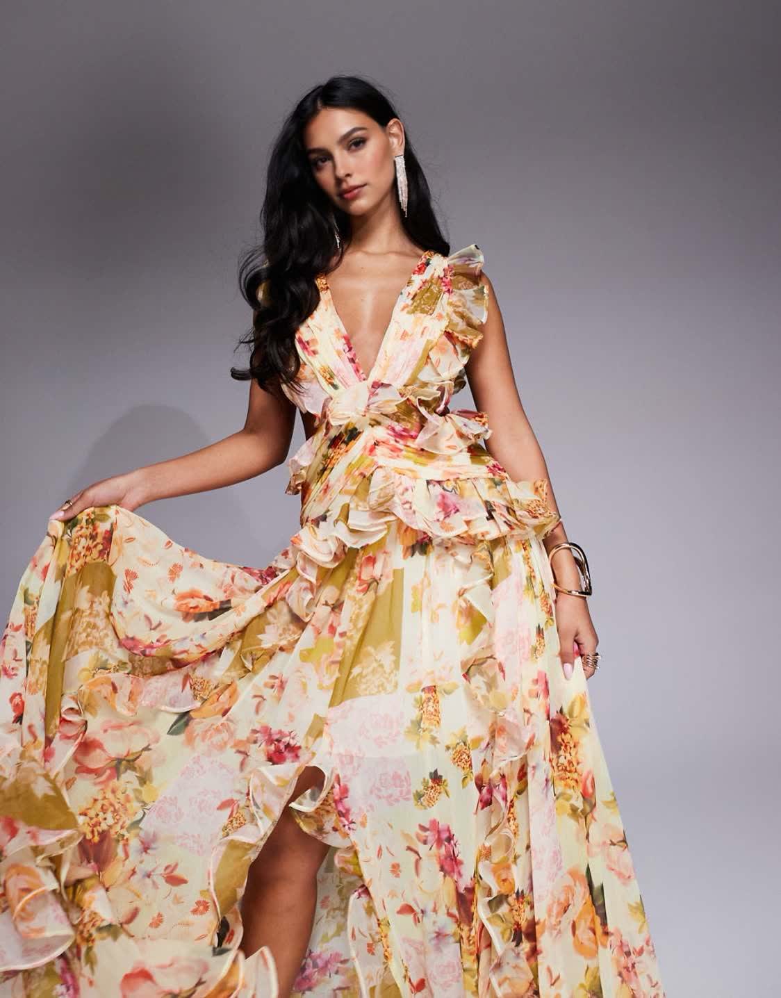 Fleur d'Or™ – Luxe Maxi Dress