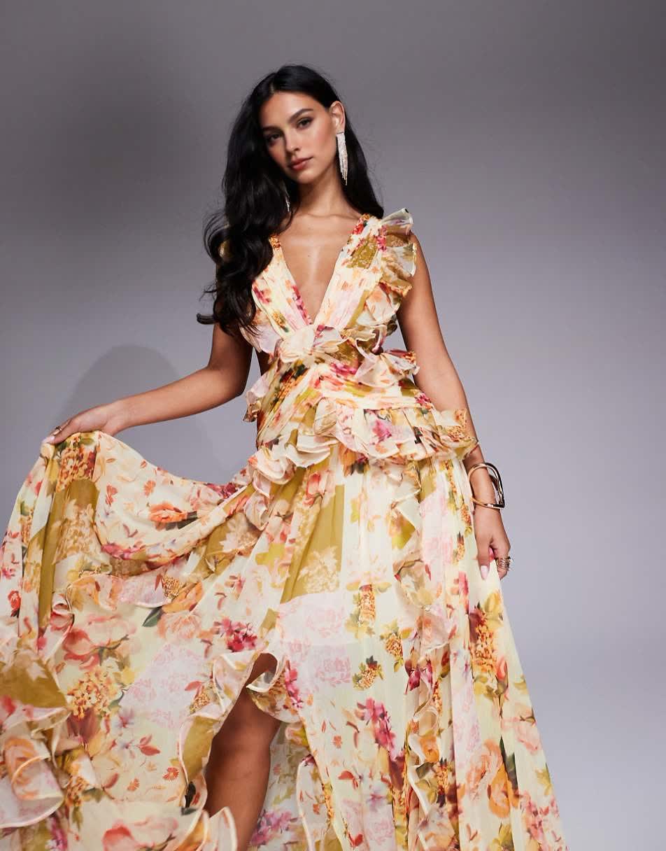 Fleur d'Or™ – Luxe Maxi Dress