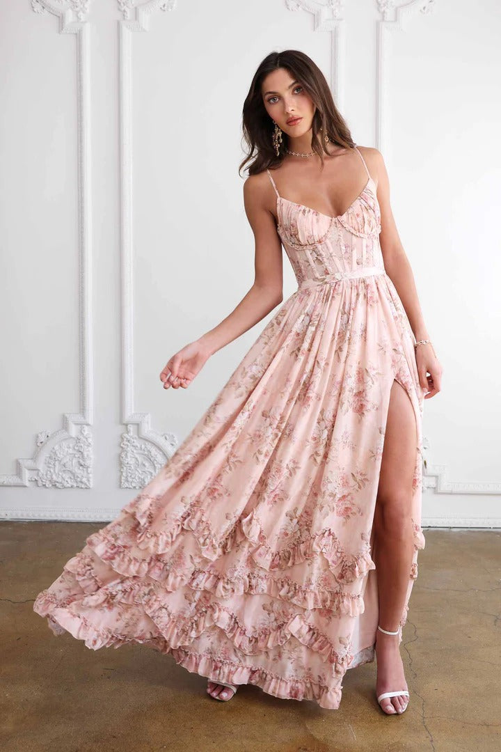 Carmen™ – Peach Tapestry Elegance Dress