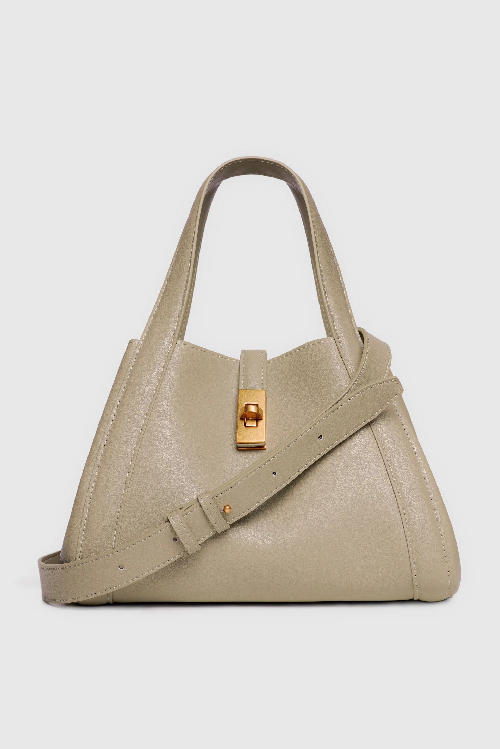 Sac Lumière™ – Elegant Sage Leather Bucket Bag