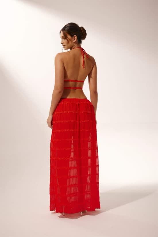 Rosalie™ Backless Pleated Set - Red