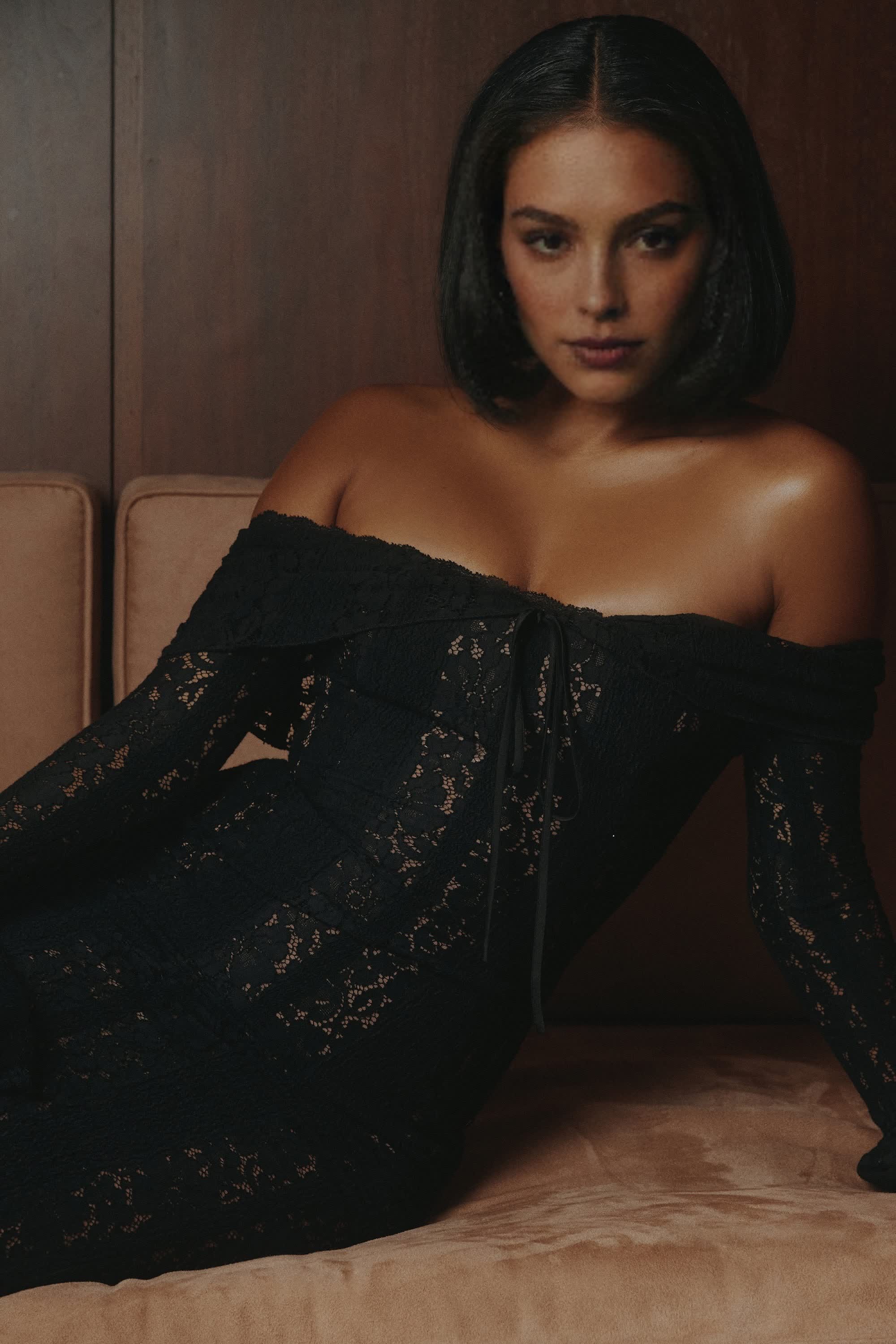Celestia™ Off-Shoulder Lace Maxi Dress