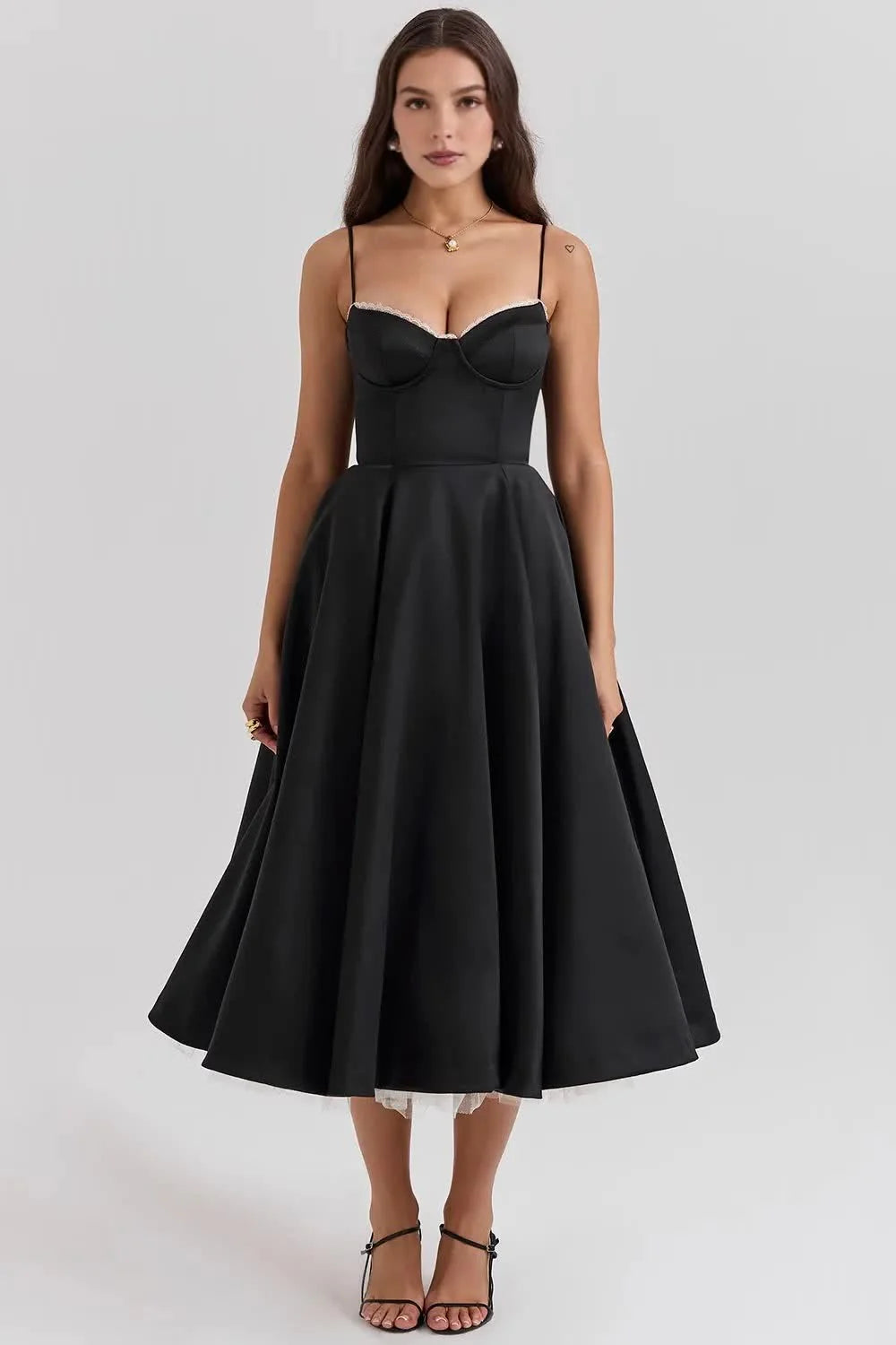ELOVIA™ MIDI DRESS - BLACK