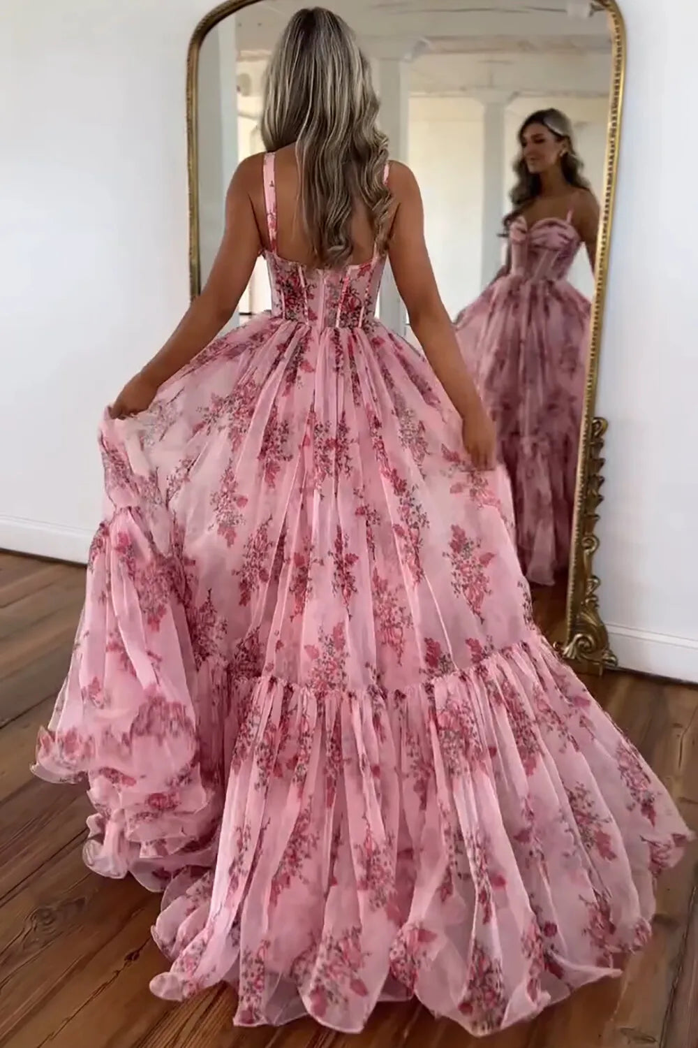 Évofloré™ Corset Maxi Dress - Pink