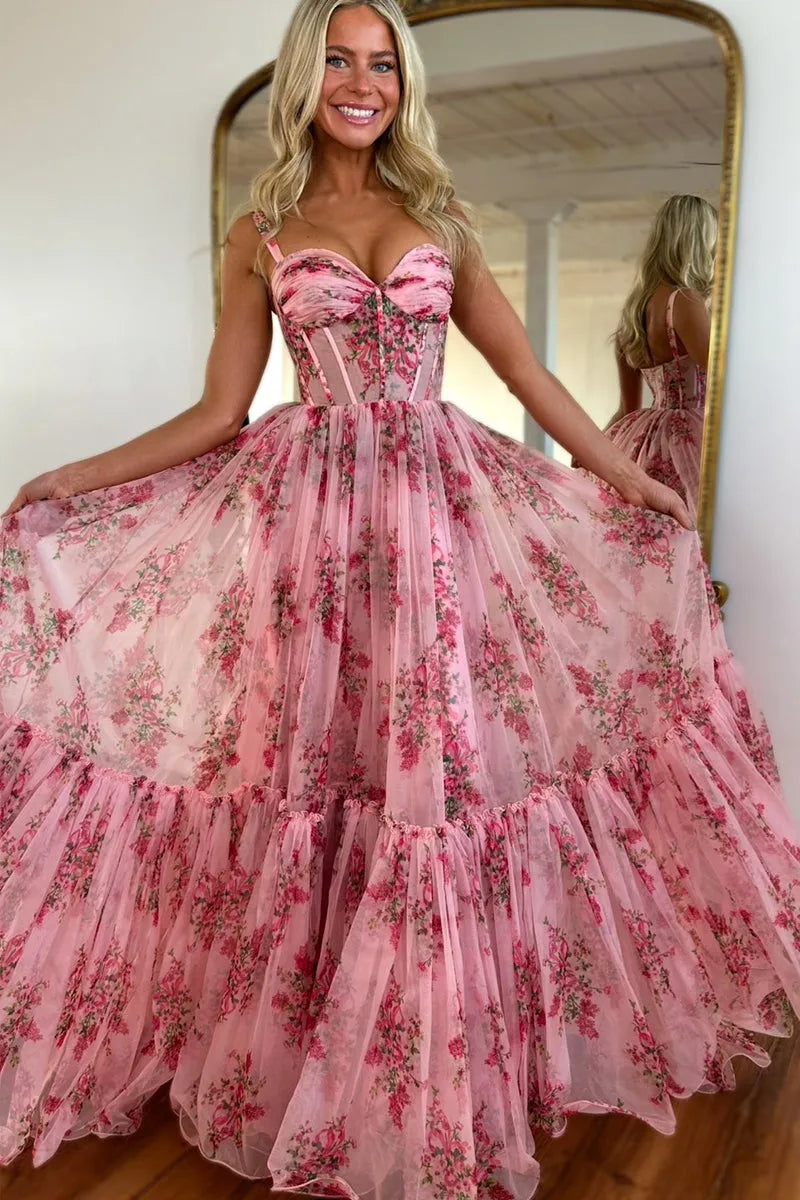 Évofloré™ Corset Maxi Dress - Pink