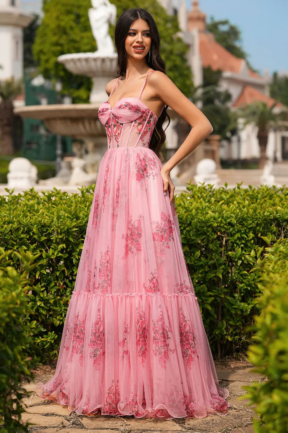 Évofloré™ Corset Maxi Dress - Pink