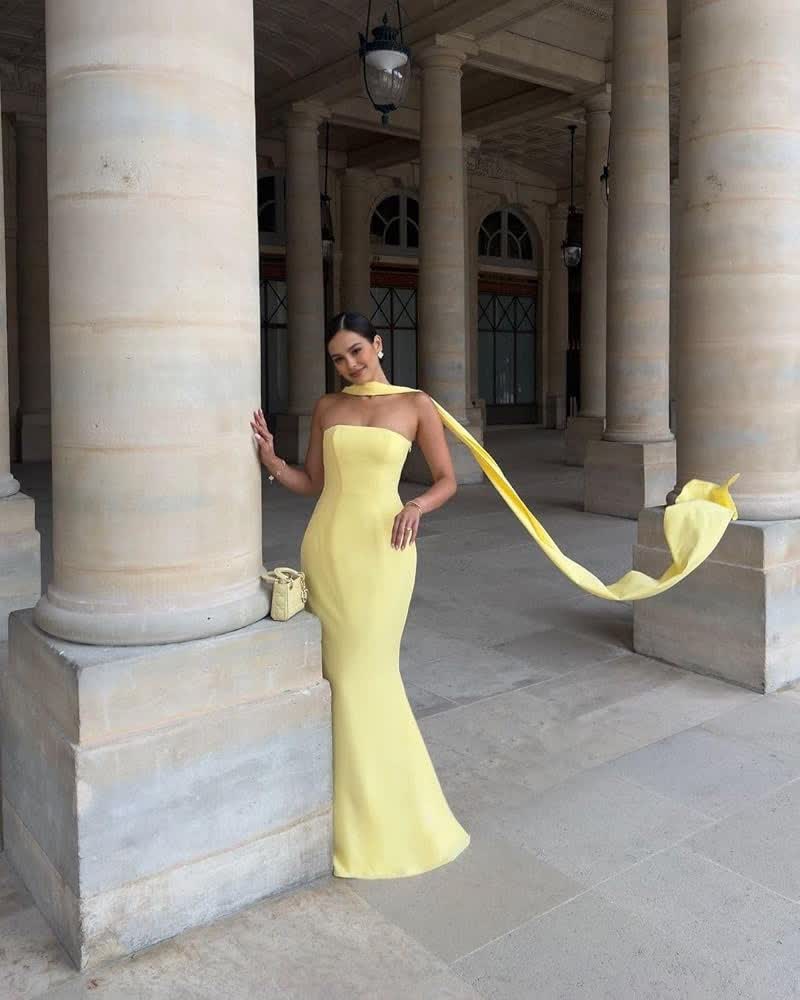 Luna Maxi Dress in Pastel Yellow