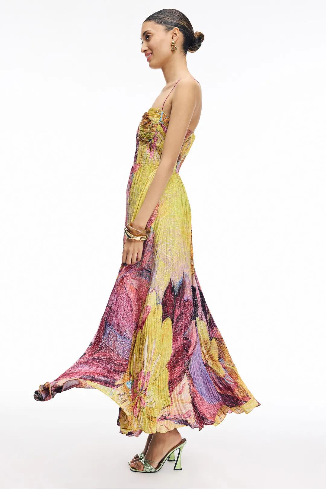 Liora Multicolored Ikat Print Maxi Dress