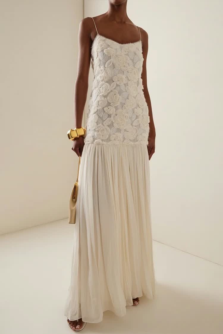 Aurelina™ Petal Whisper Chiffon Gown