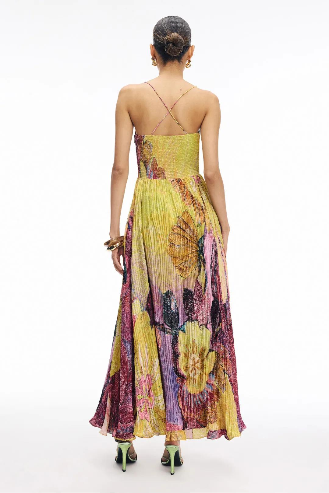 Liora Multicolored Ikat Print Maxi Dress