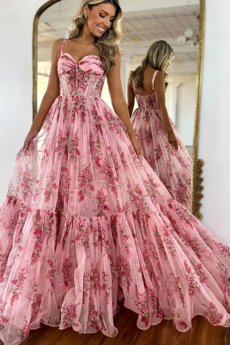 Évofloré™ Corset Maxi Dress - Pink