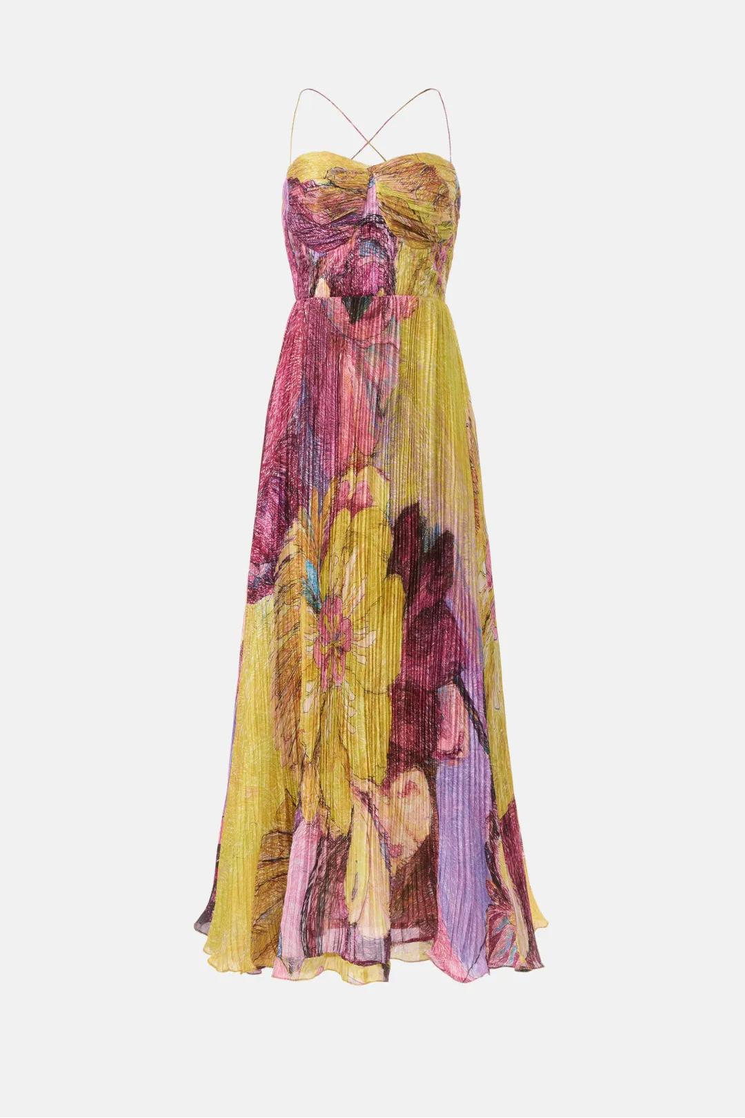 Liora Multicolored Ikat Print Maxi Dress