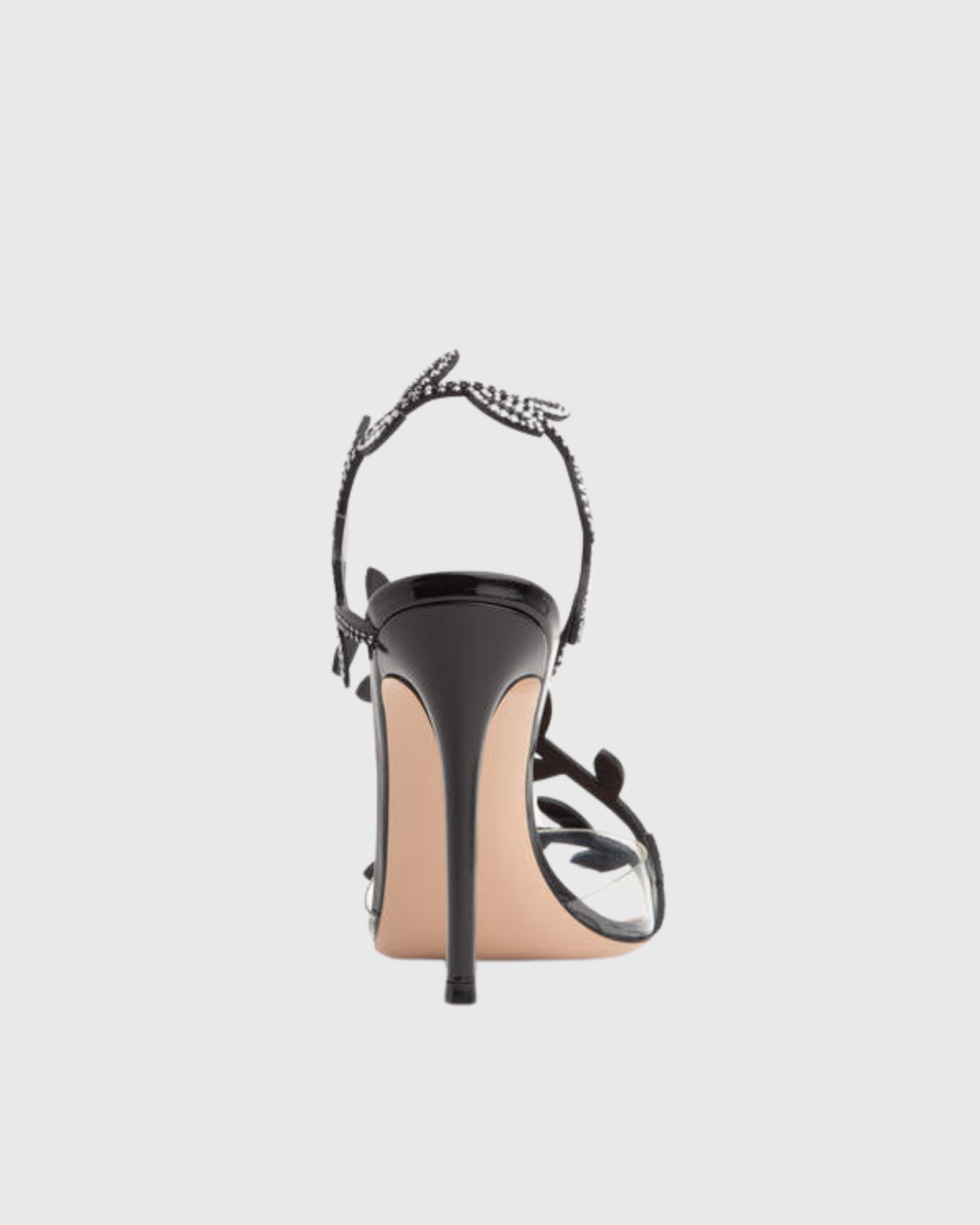 Elara Rhinestone Leaf Embellished Slingback Sandals