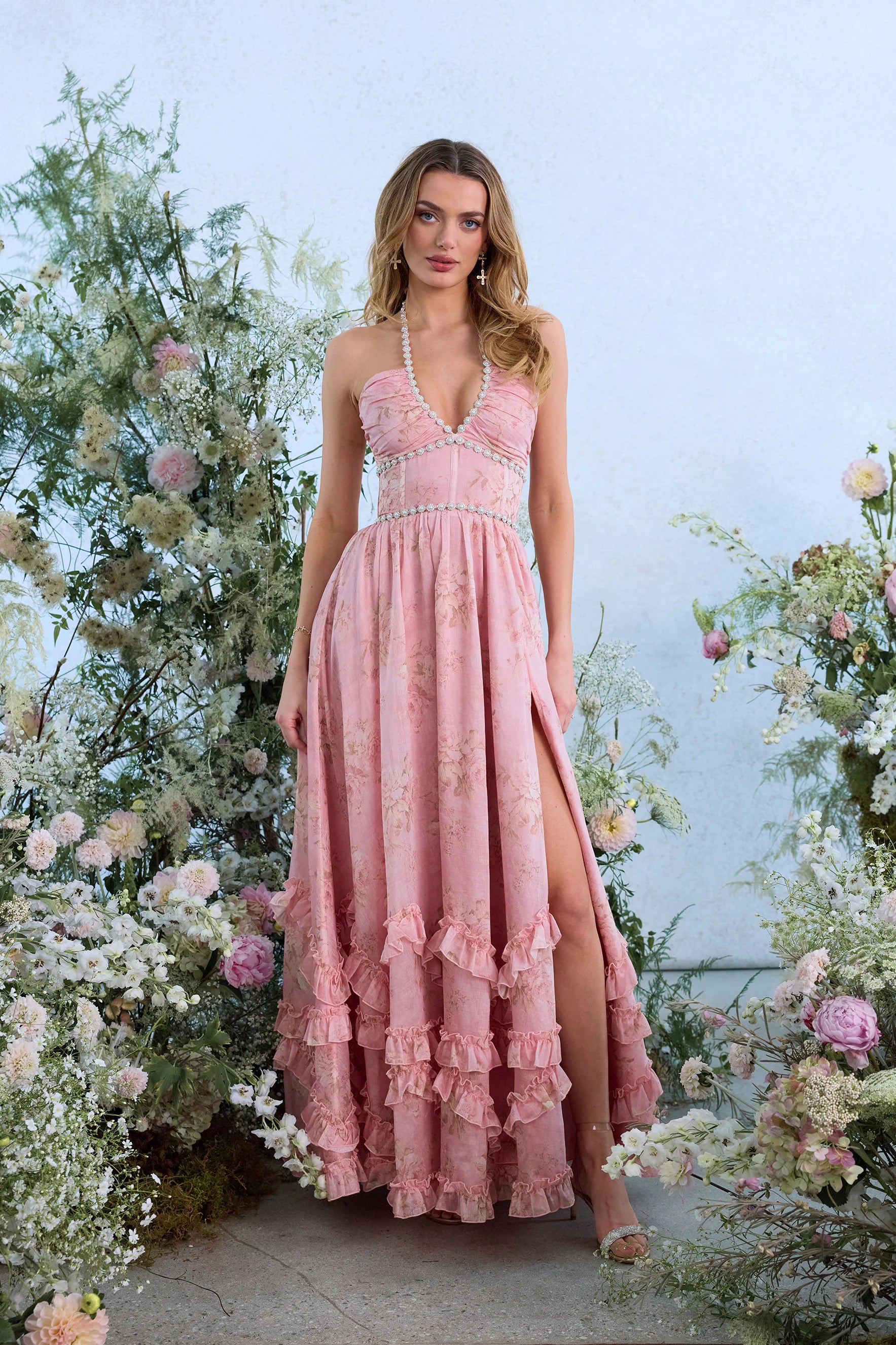 Scarlette™ – Light Pink Tapestry Rose Dress