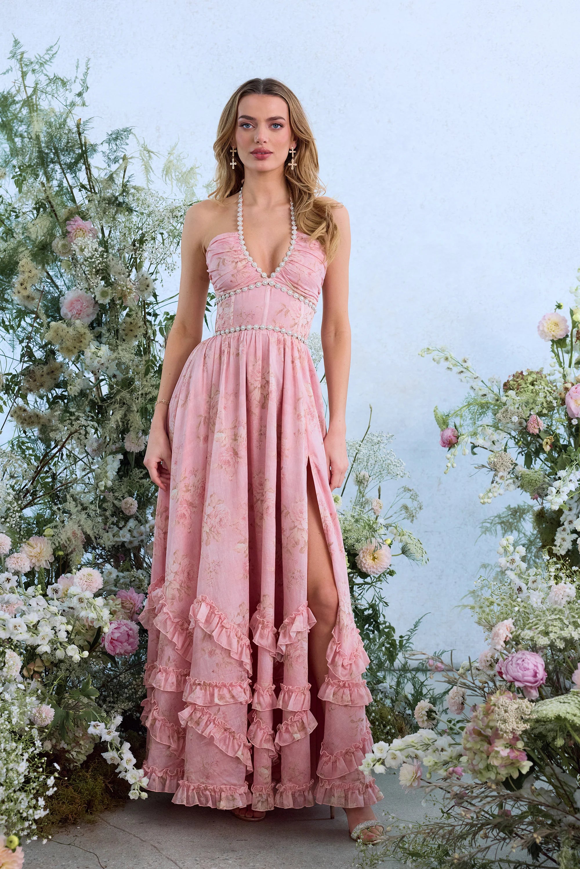 Scarlette™ – Light Pink Tapestry Rose Dress