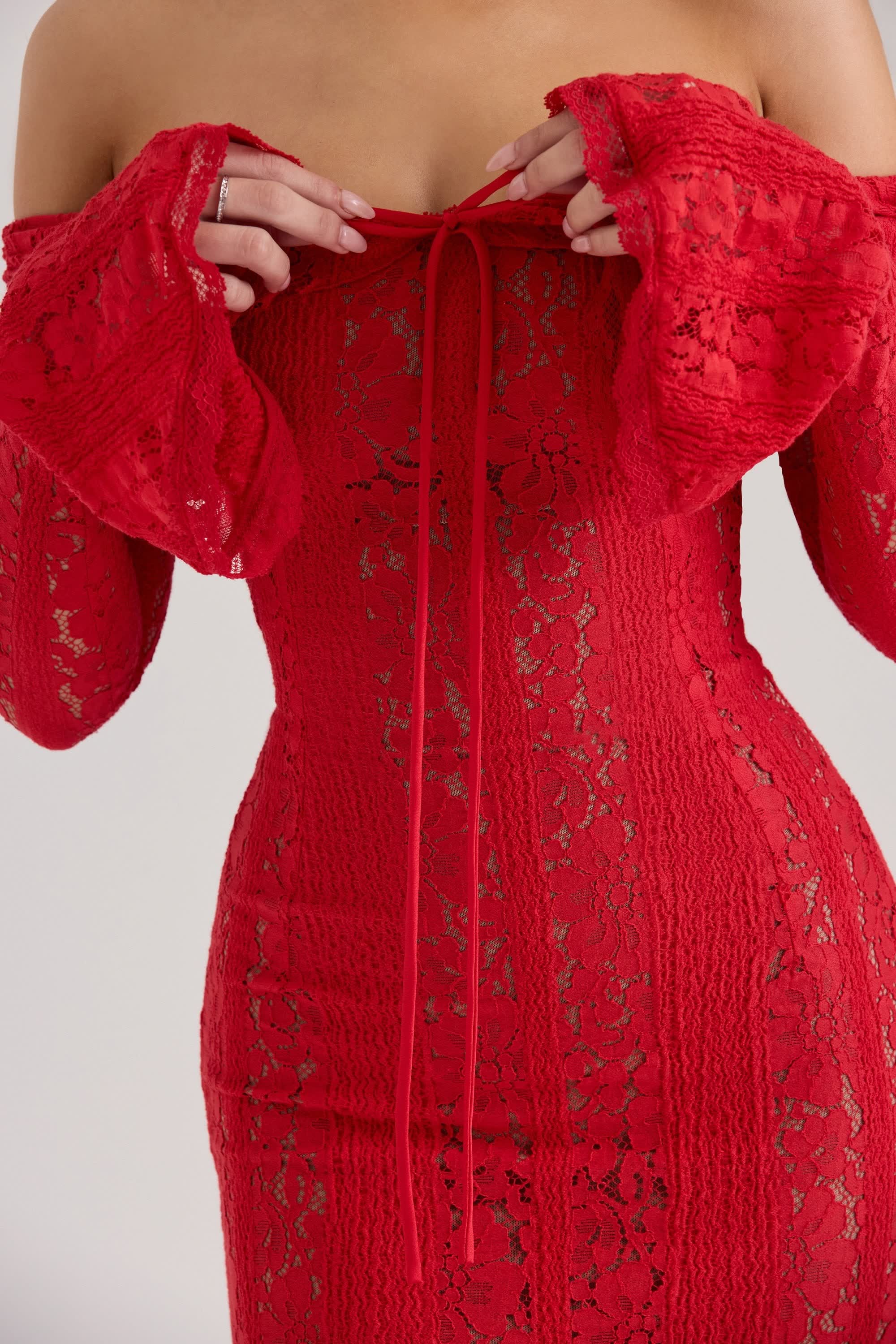 Celestia™ Off-Shoulder Lace Maxi Dress