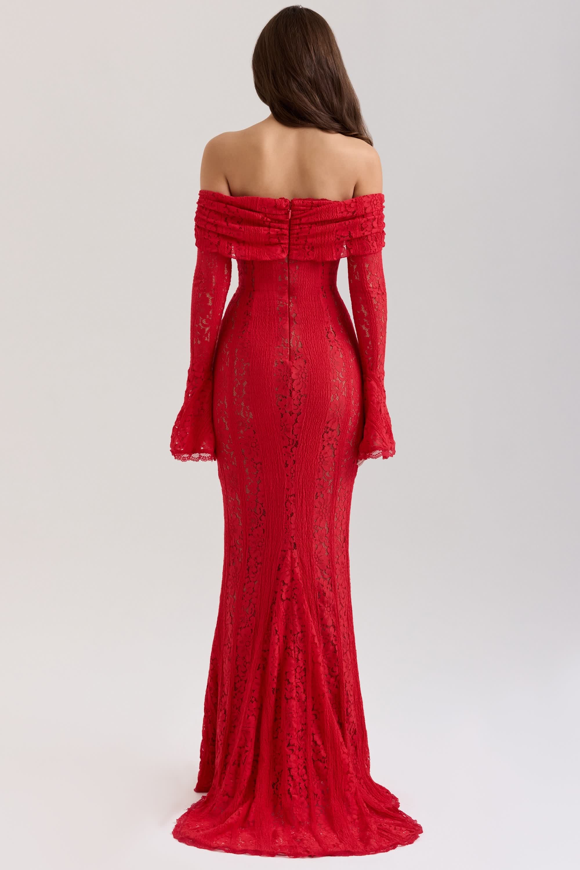 Celestia™ Off-Shoulder Lace Maxi Dress