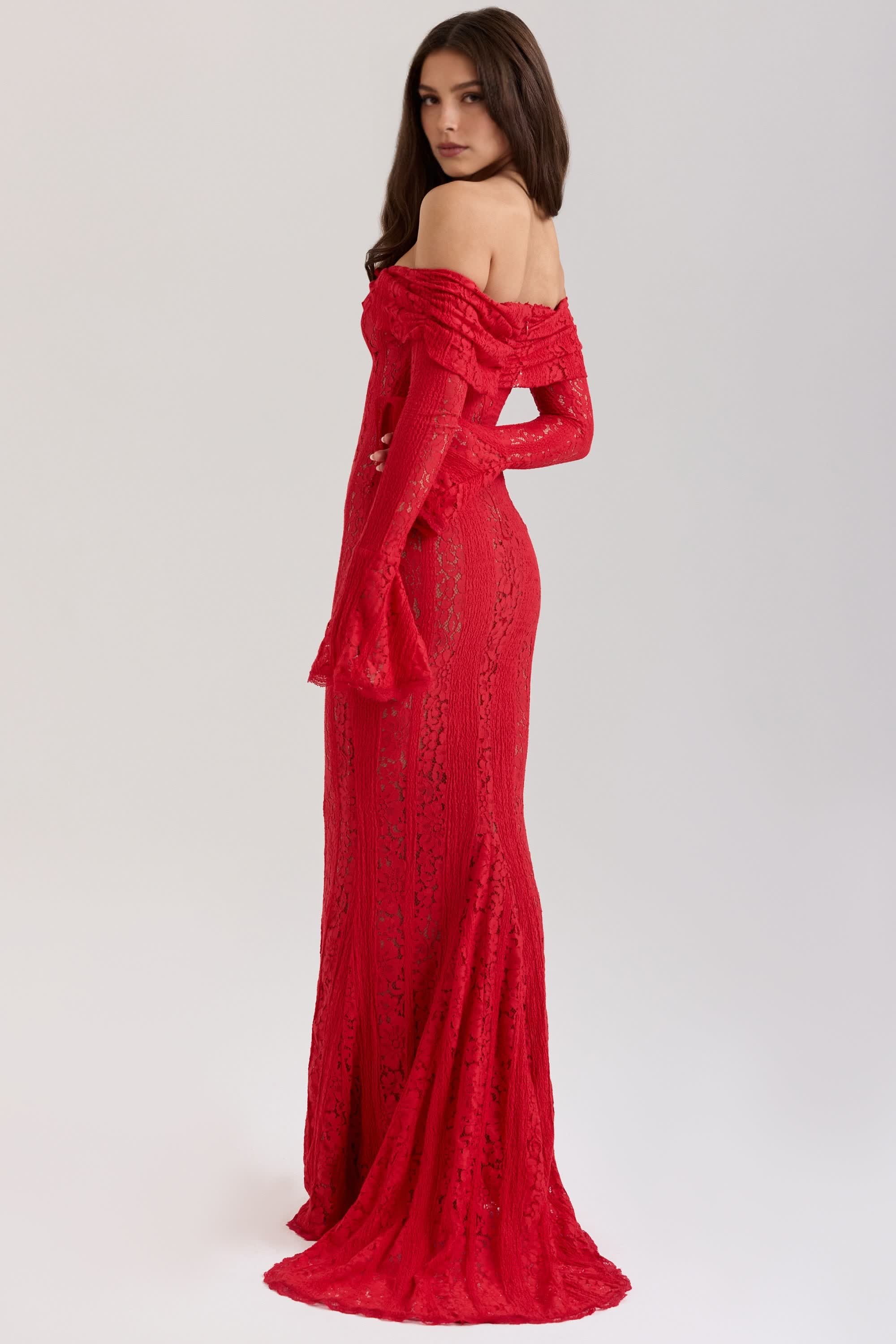 Celestia™ Off-Shoulder Lace Maxi Dress