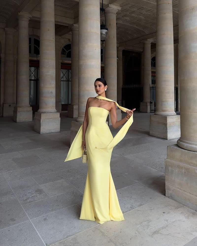 Luna Maxi Dress in Pastel Yellow