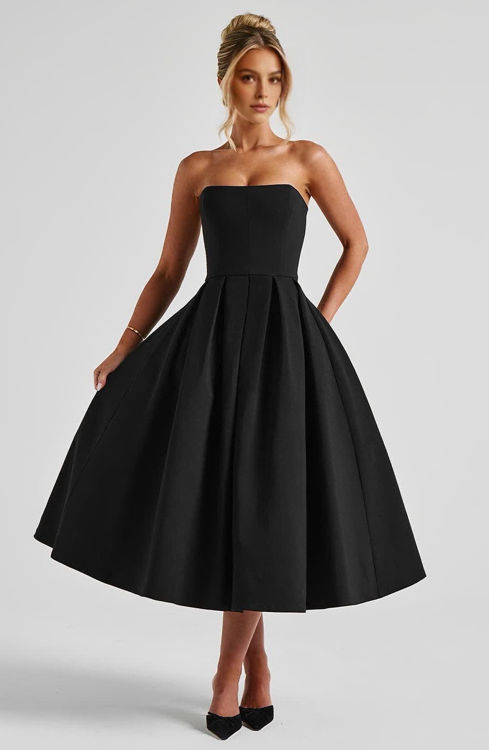 MONETTA™ MIDI DRESS - Black
