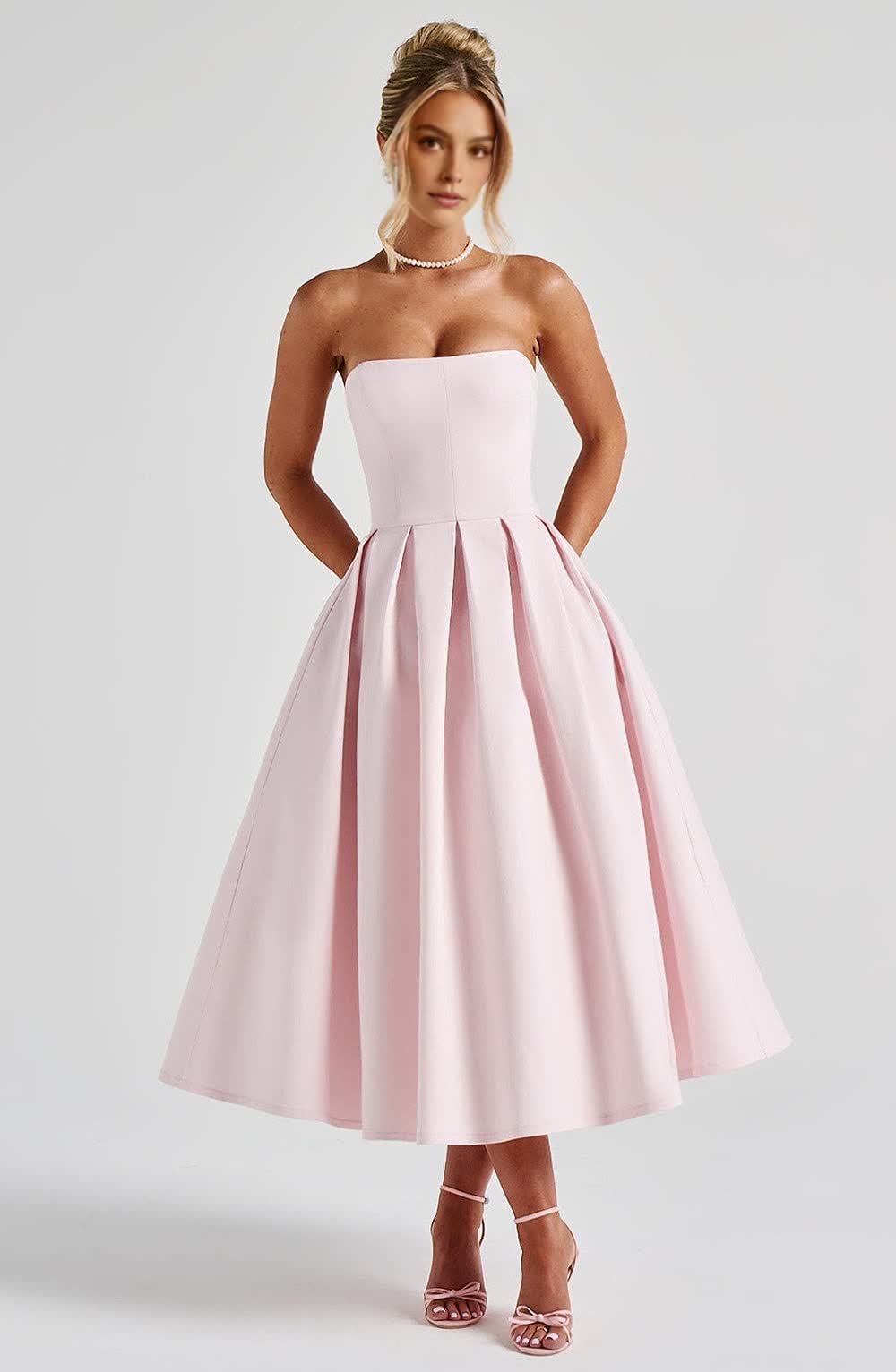 MONETTA™ Midi Dress - Blush