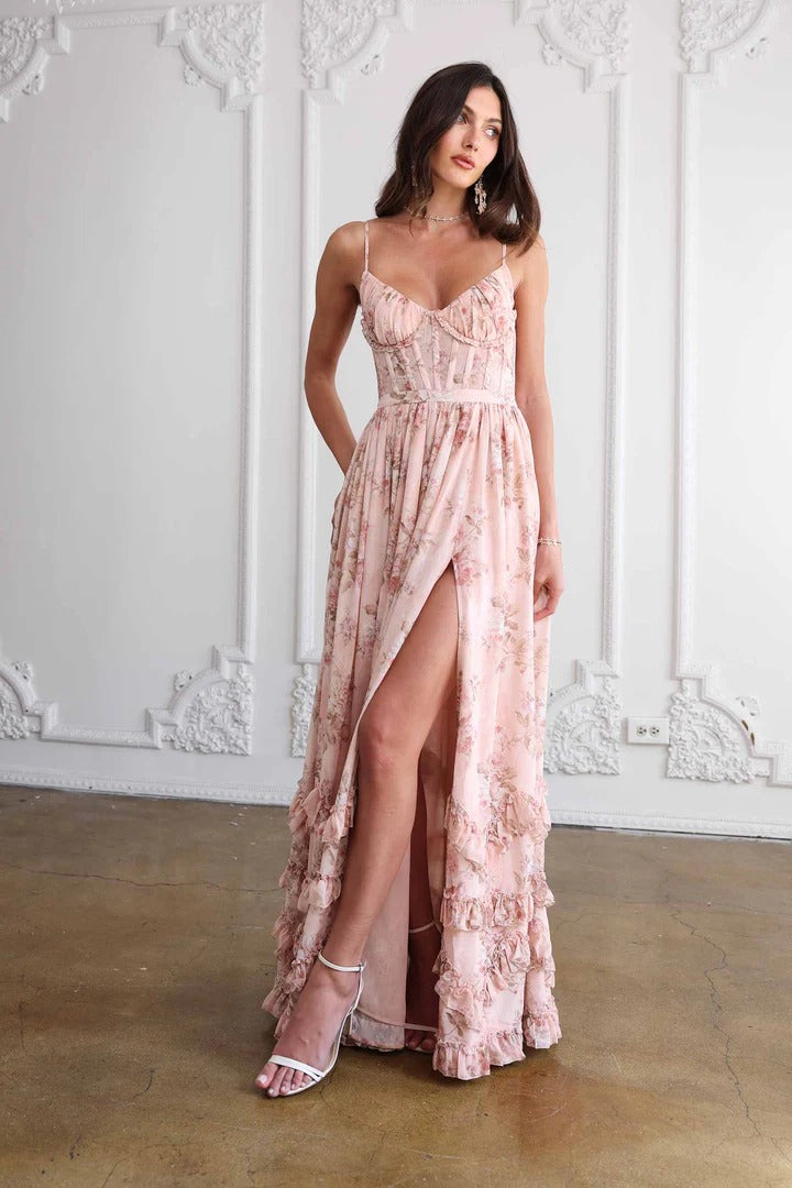 Carmen™ – Peach Tapestry Elegance Dress