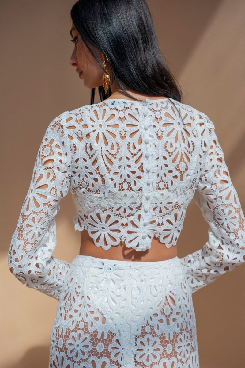 Lena – Elegant Floral Mesh Knit Set